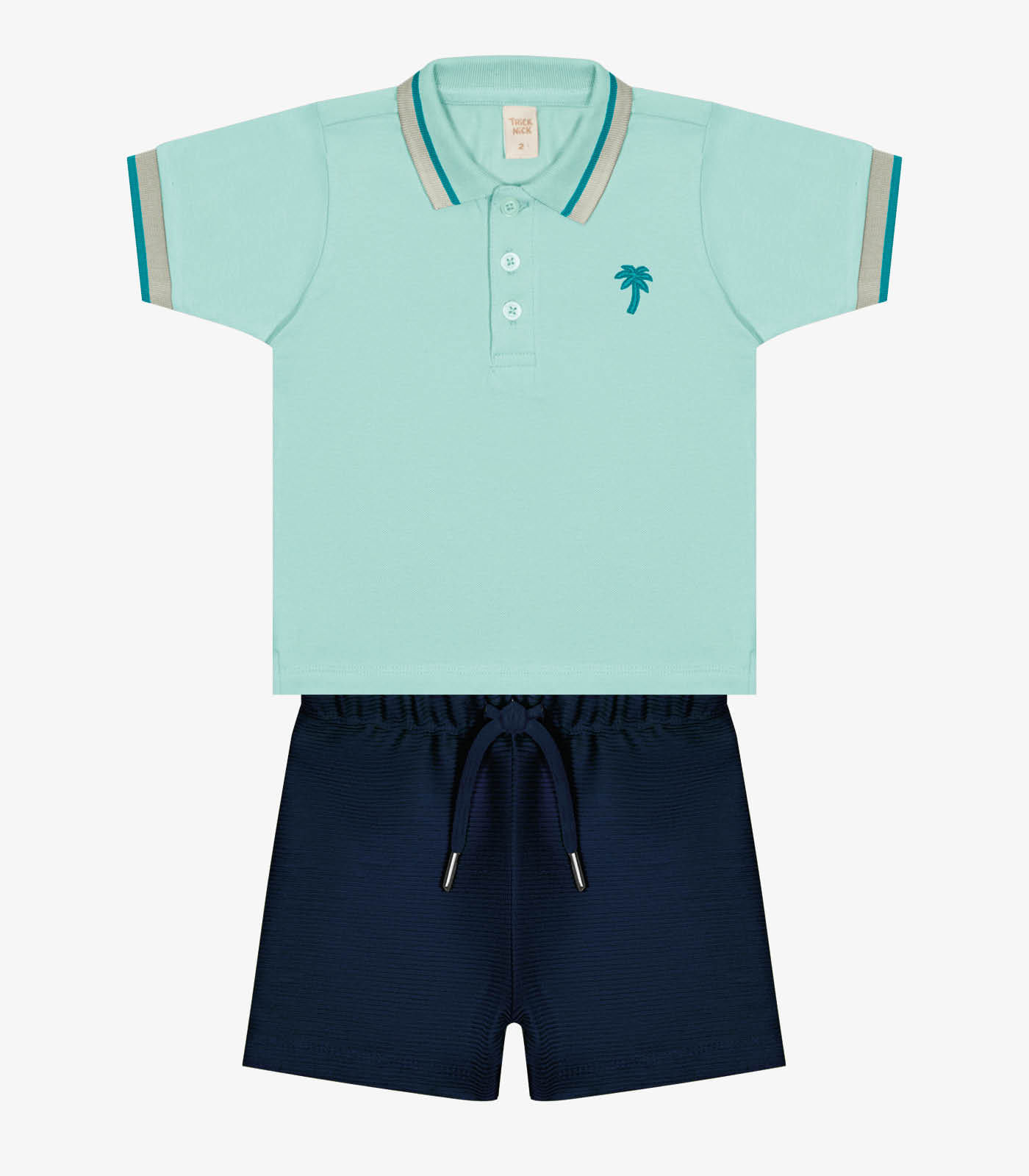 Conjunto Infantil Polo Com Bermuda Trick Nick Azul