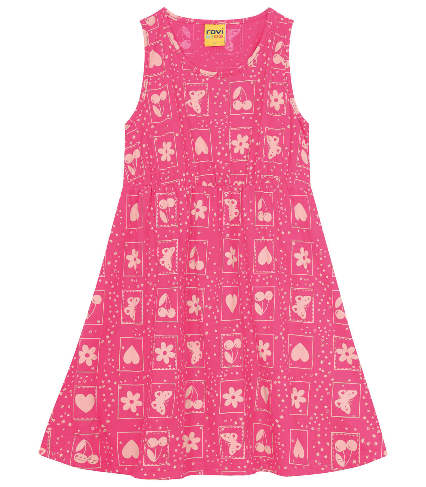 Vestido Infantil Estampado Rovi Kids Rosa