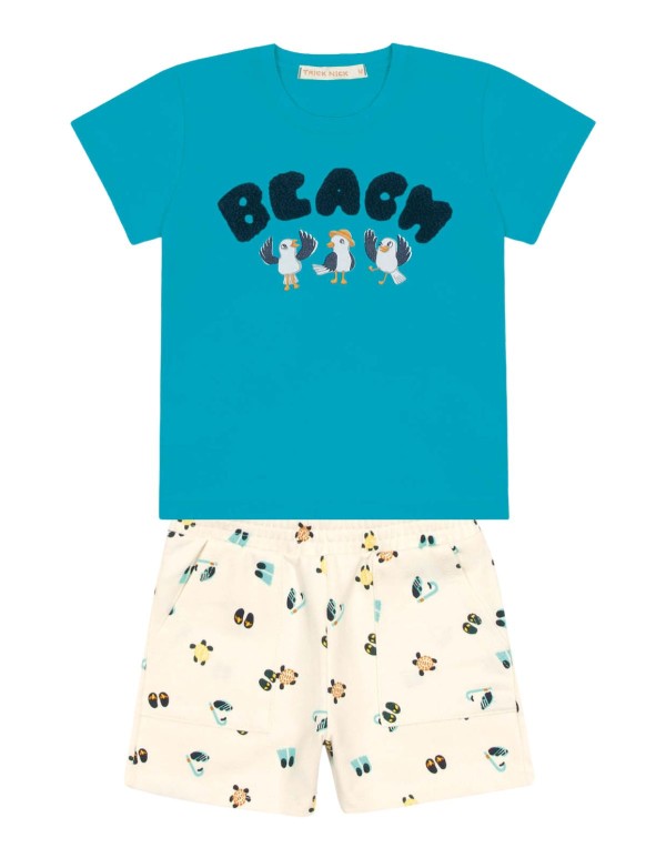 Encontraproduto.com.br - Conjunto Trick Nick Infantil Verão Menino Estampado 1/3 - 1022161