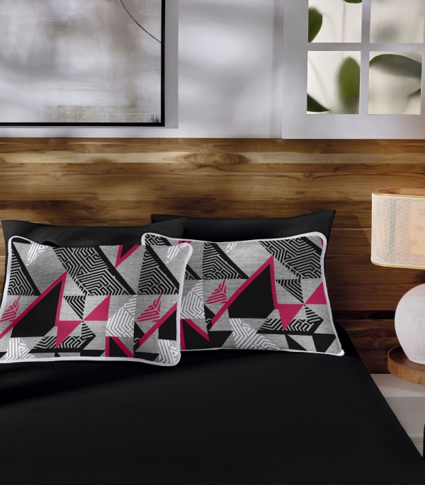 Jogo de Cama Queen 3pçs Estampado Vivaldi Preto