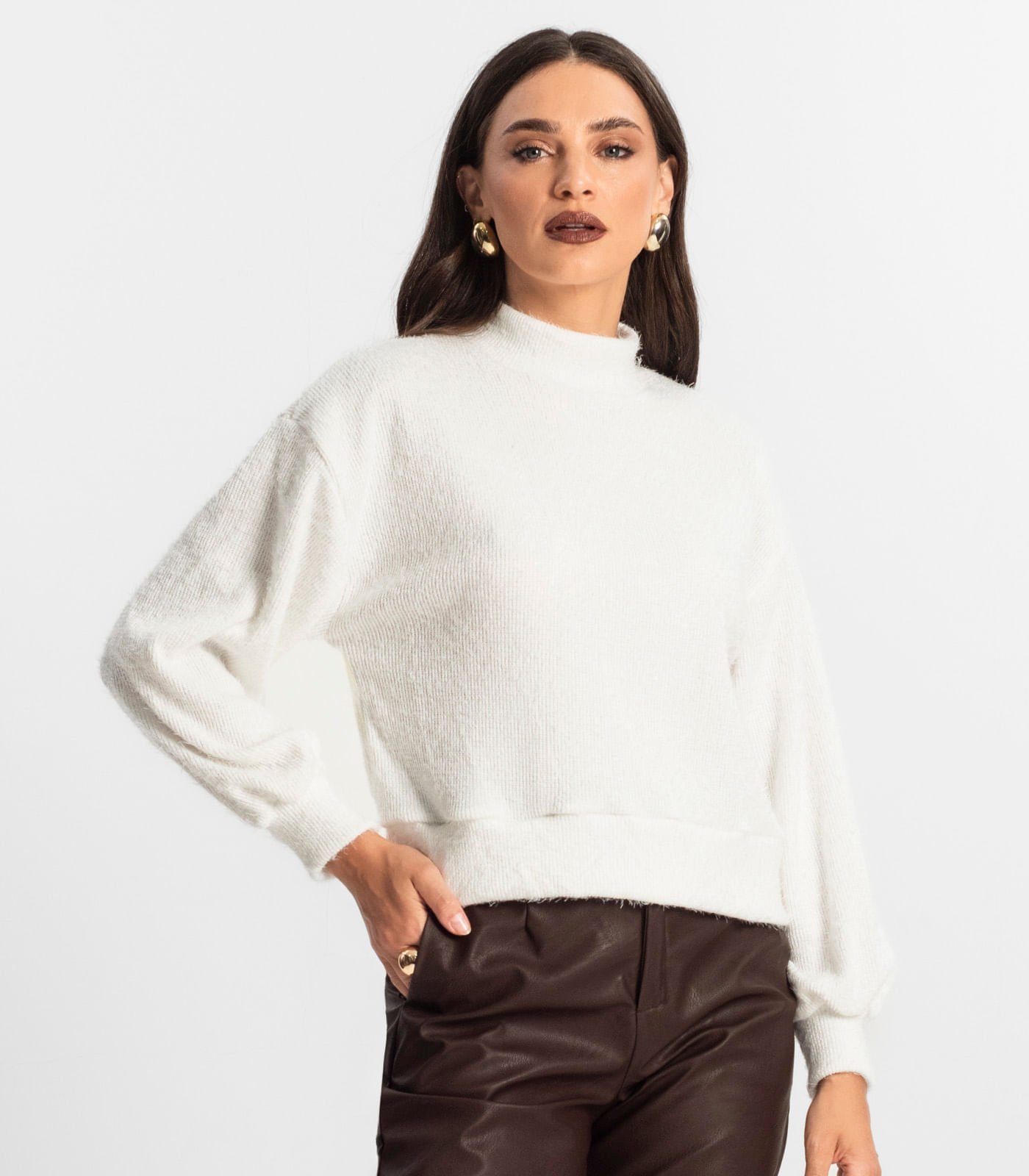 Encontraproduto.com.br - Blusão Feminino Tricô Endless Bege