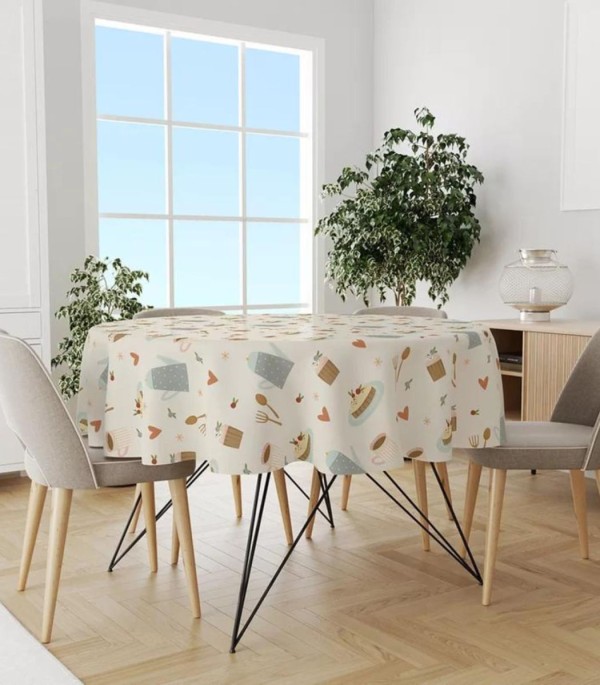 Encontraproduto.com.br - Toalha De Mesa Redonda Wevans Branco