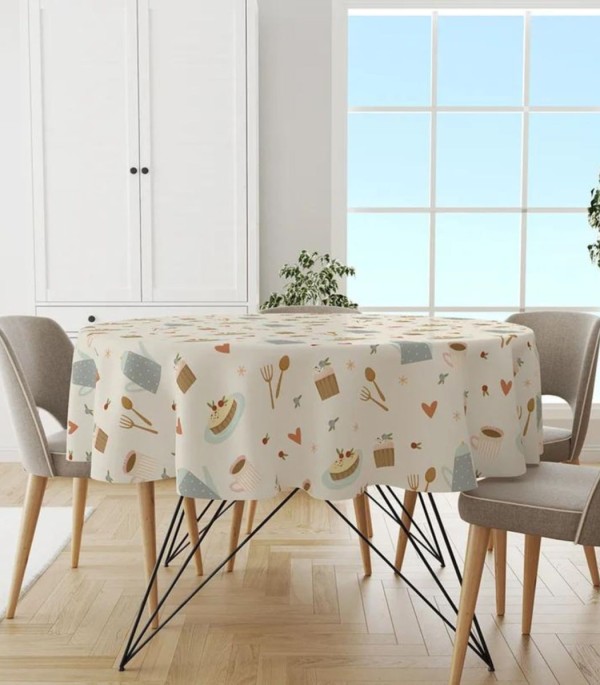 Encontraproduto.com.br - Toalha De Mesa Redonda Wevans Branco