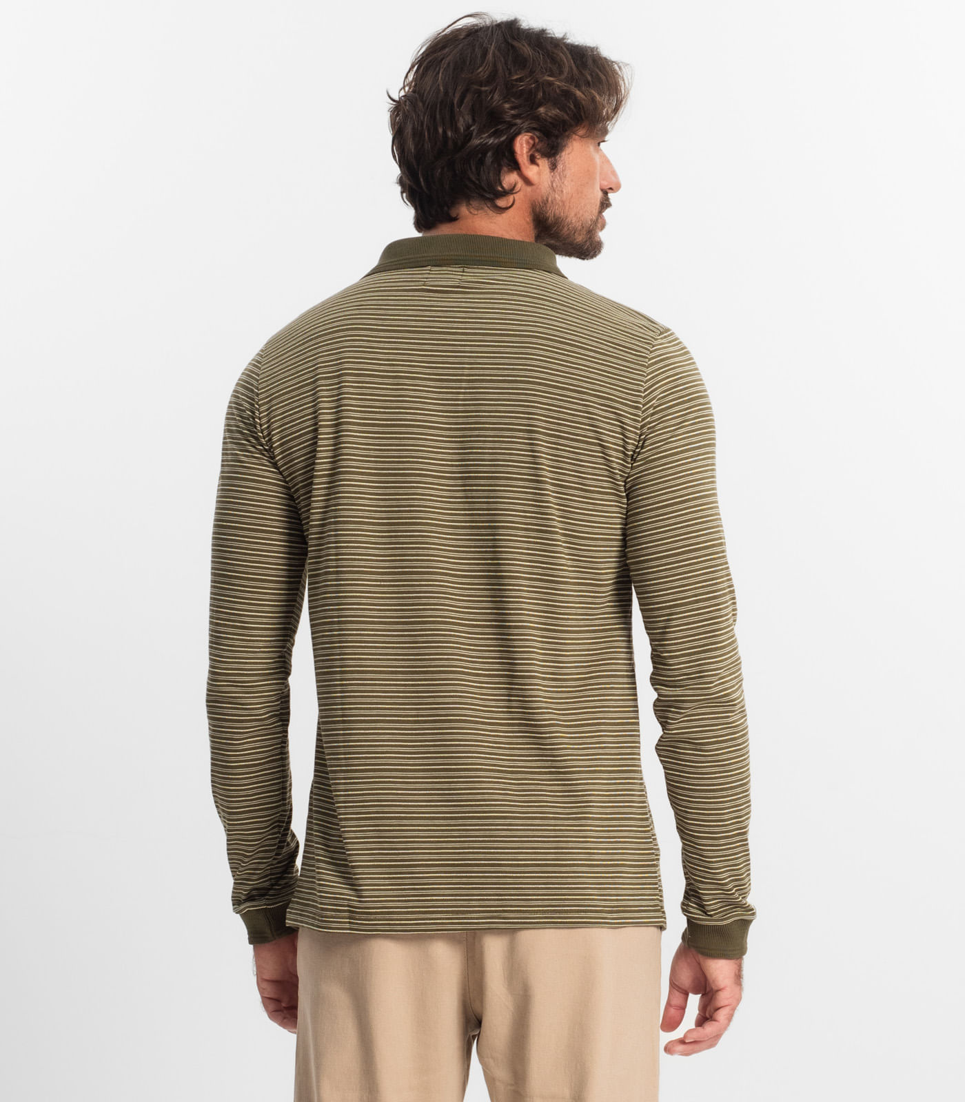 Encontraproduto.com.br - Camisa Polo Manga Longa Maquinetada Diametro Verde