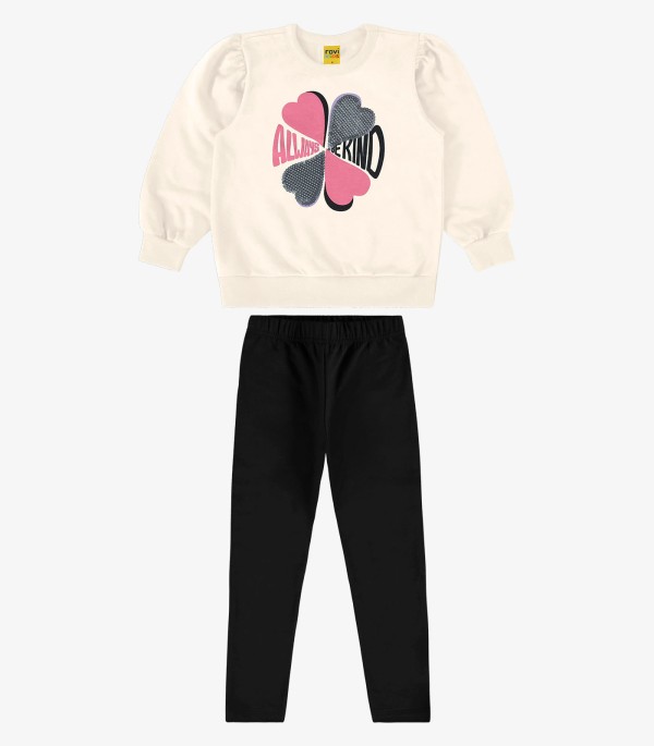 Conjunto Infantil Blusão Com Legging Rovi Kids Bege