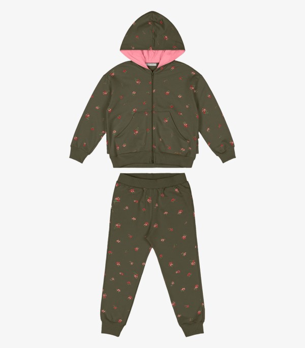 Encontraproduto.com.br - Conjunto Jaqueta Com Capuz e Calça Trick Nick Verde