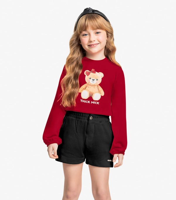 Conjunto Blusa Com Shorts Trick Nick Vermelho