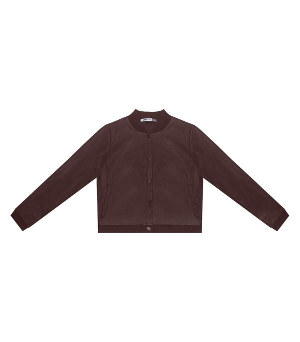 Casaco Juvenil Feminino Material Sintético Minty Marrom