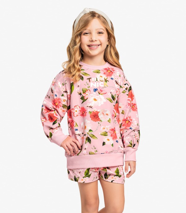 Conjunto Blusão Com Shorts Trick Nick Rosa