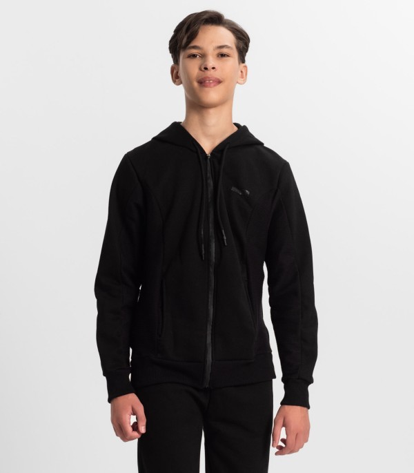 Encontraproduto.com.br - Jaqueta Juvenil Masculina Em Moletom Minty Preto