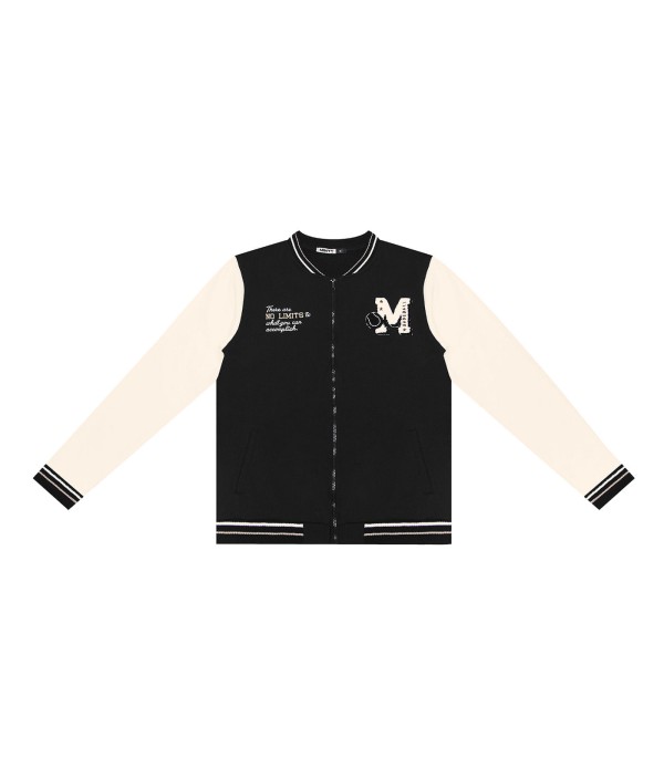 Jaqueta Juvenil Masculina Em Moletom Minty Preto