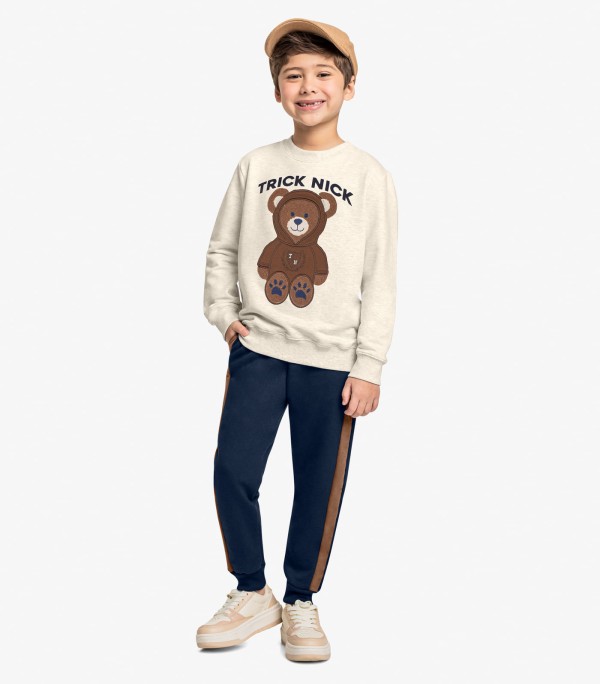 Conjunto Blusão Com Calça Trick Nick Bege