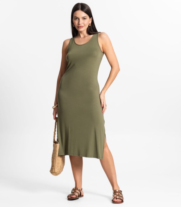Encontraproduto.com.br - Vestido Midi Feminino Select Verde