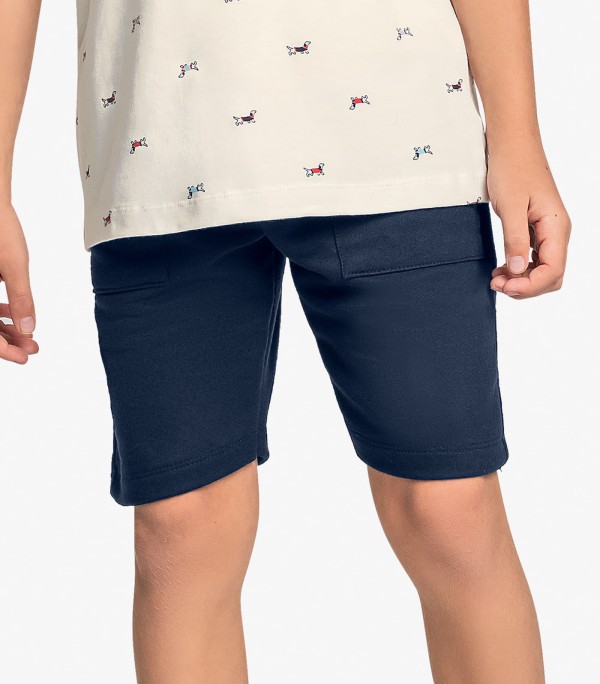 Encontraproduto.com.br - Conjunto Infantil Polo Com Bermuda Trick Nick Bege