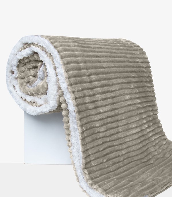 Encontraproduto.com.br - Manta de Microfibra Com Sherpa Casal Infinita Cor Marrom