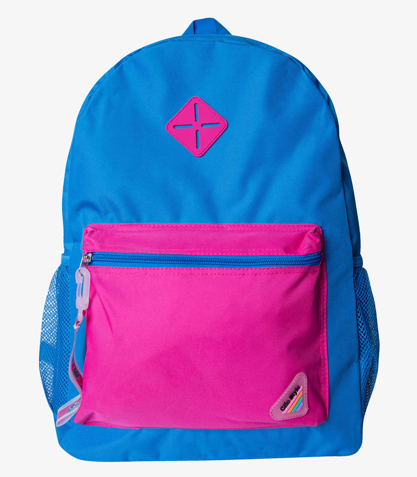 Mochila Feminina Com Chaveiro De Pvc Clio Azul