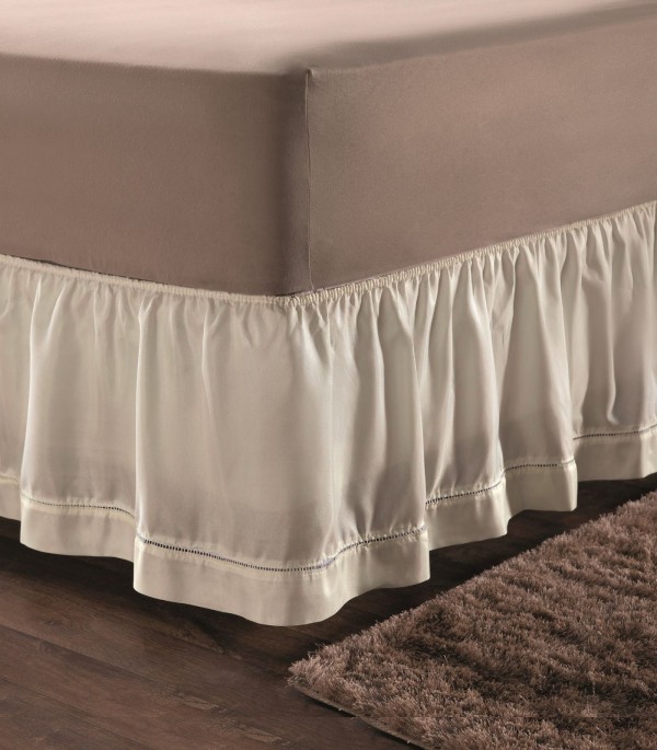 Encontraproduto.com.br - Saia Para Cama Box Queen Ponto Palito La Dotta Bege