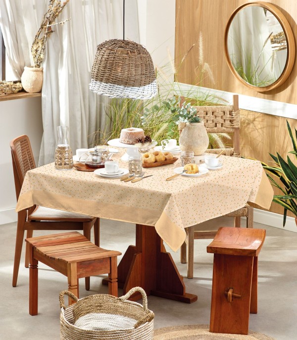 Encontraproduto.com.br - Toalha De Mesa Quadrada Basic 4 Lugares Teka Rosa