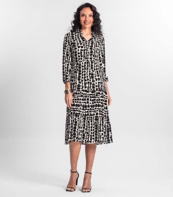 Vestido Chemise Feminino Viscose Select Off White