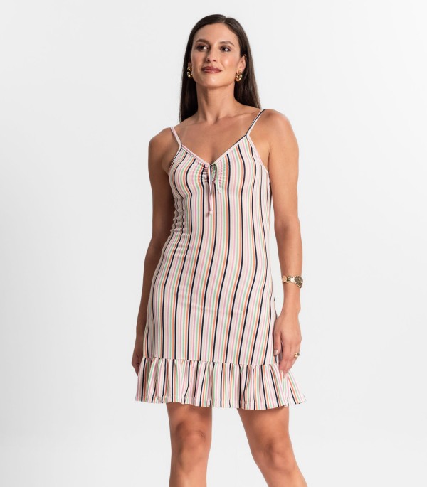 Encontraproduto.com.br - Vestido Feminino Estampa Onça Com Ajuste Use Up Bege