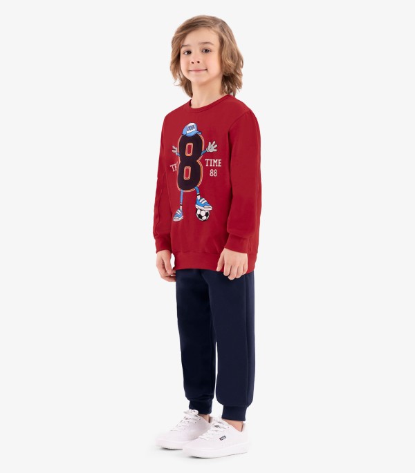 Conjunto Infantil Blusão Com Calça Rovi Kids Vermelho