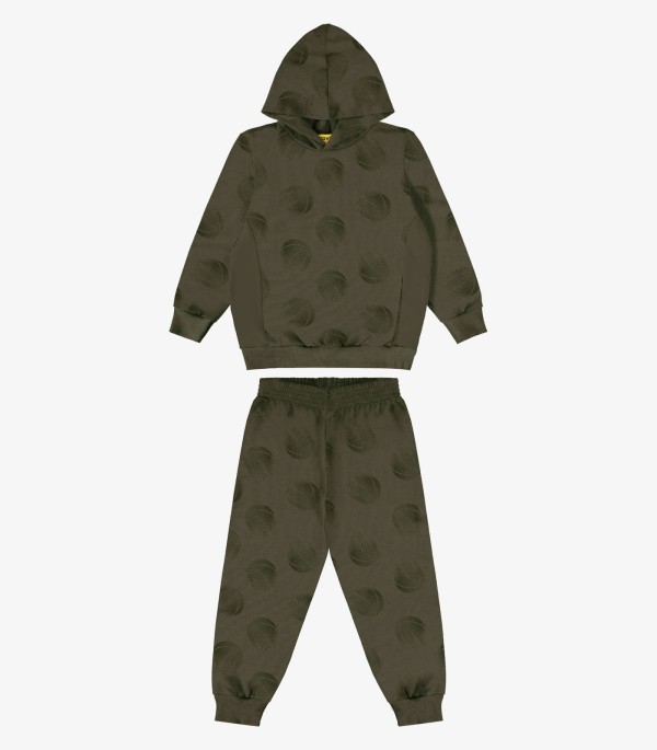 Encontraproduto.com.br - Conjunto Blusão Com Capuz E Calça Rovi Kids Verde
