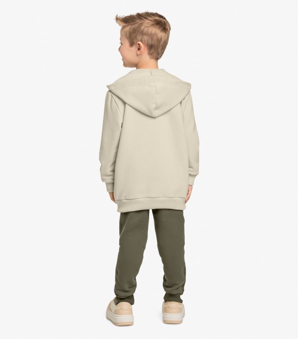 Encontraproduto.com.br - Conjunto Jaqueta Com Capuz e Calça Trick Nick Bege