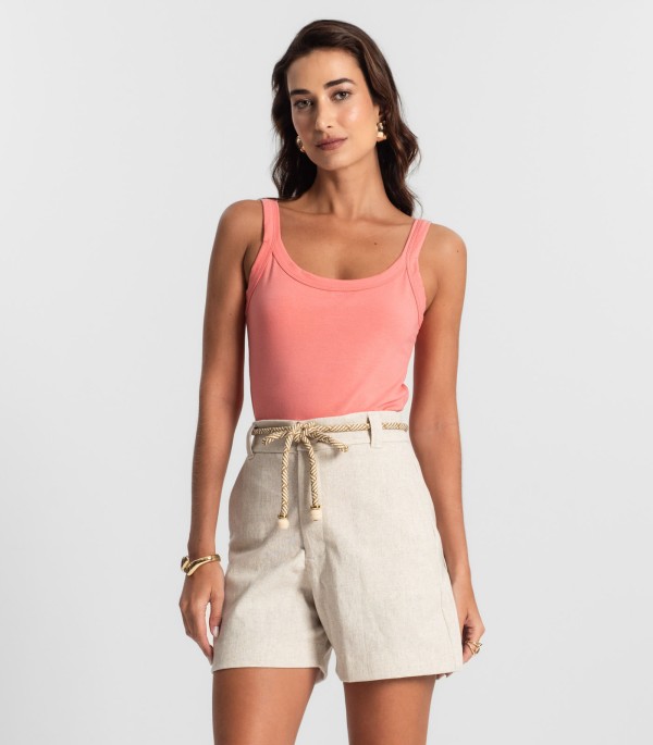 Regata Feminina Cotton 30 Básica KO Laranja