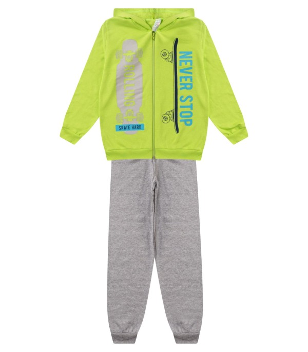 Encontraproduto.com.br - Conjunto De Moletom Masculino Com Capuz Kappes Verde