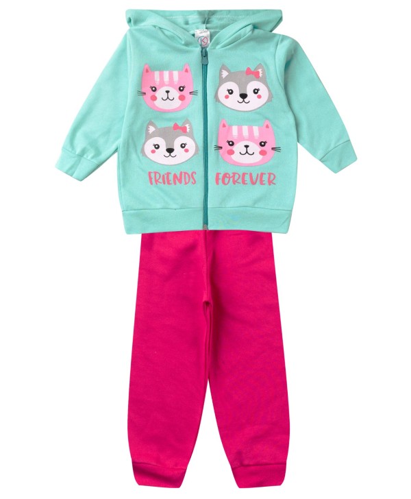 Conjunto De Moletom Infantil Com Capuz Kappes Verde