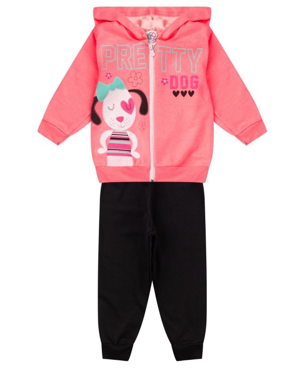 Conjunto De Moletom Infantil Com Capuz Kappes Laranja