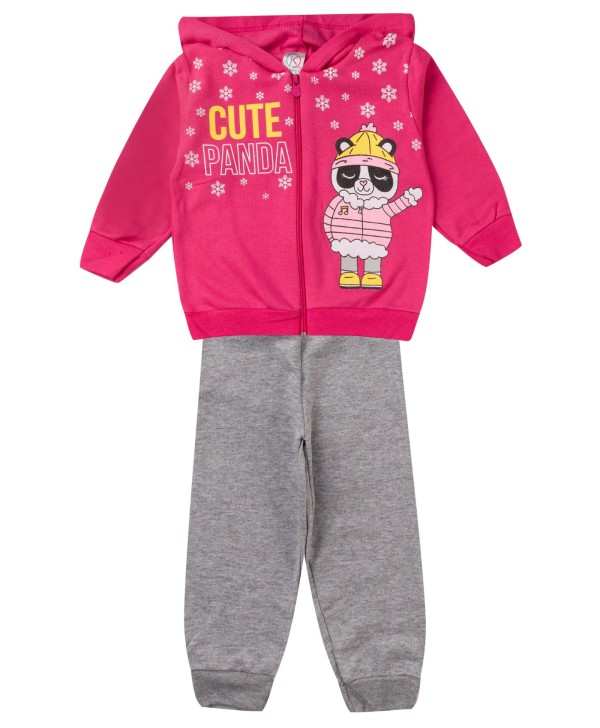 Conjunto De Moletom Infantil Com Capuz Kappes Rosa