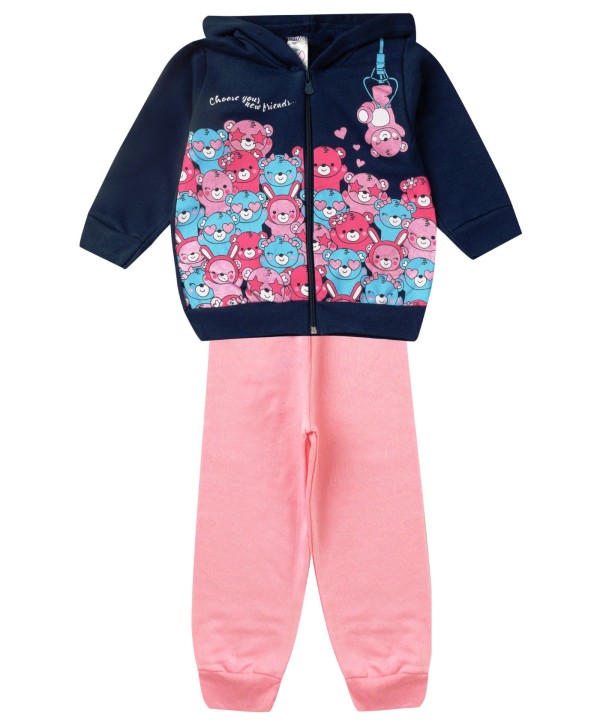 Encontraproduto.com.br - Conjunto De Moletom Infantil Com Capuz Kappes Azul