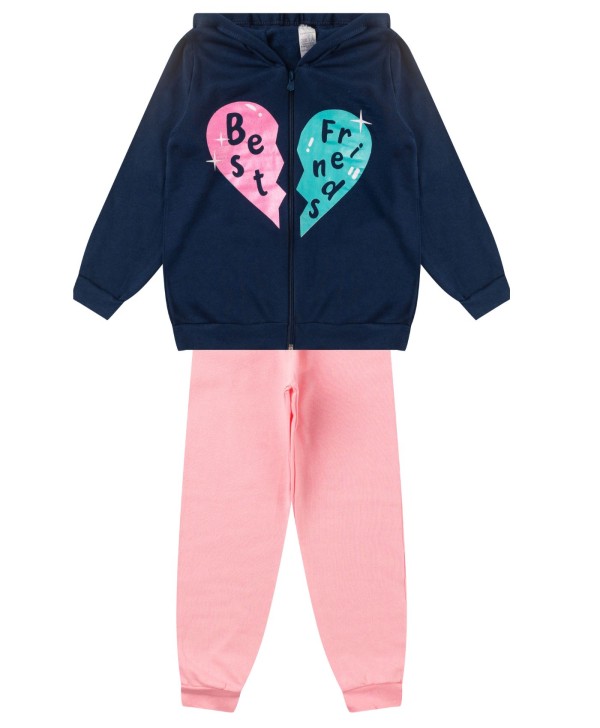 Conjunto De Moletom Infantil Com Capuz Kappes Azul