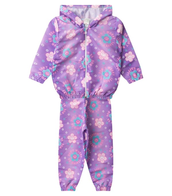 Encontraproduto.com.br - Conjunto Corta Vento Infantil Com Capuz Kappes Roxo