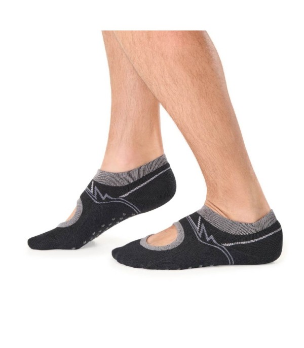 Meia Masculina Para Pilates Cia Da Meia Preto