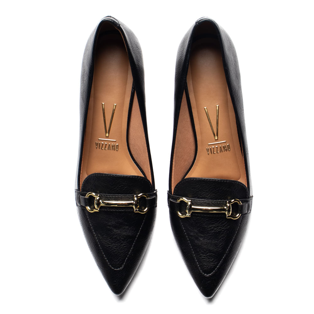 Encontraproduto.com.br - Sapato Feminino Vizzano Scarpin Salto Bloco Preto