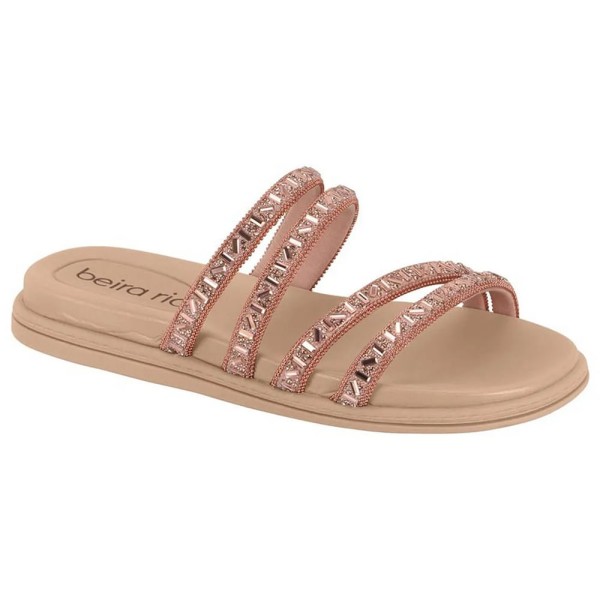 Papete Rasteira Beira Rio Creme Feminina