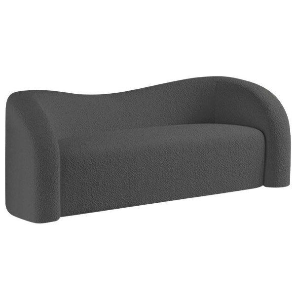 Sofá Curvo 3 Lugares Orgânico Sala Recepção Escritório Coréia 180cm Linho Cor