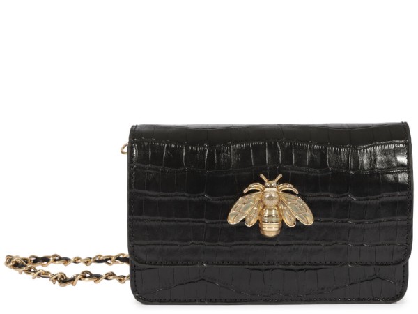 Bolsa Schutz Croco Preta Pequena Believe