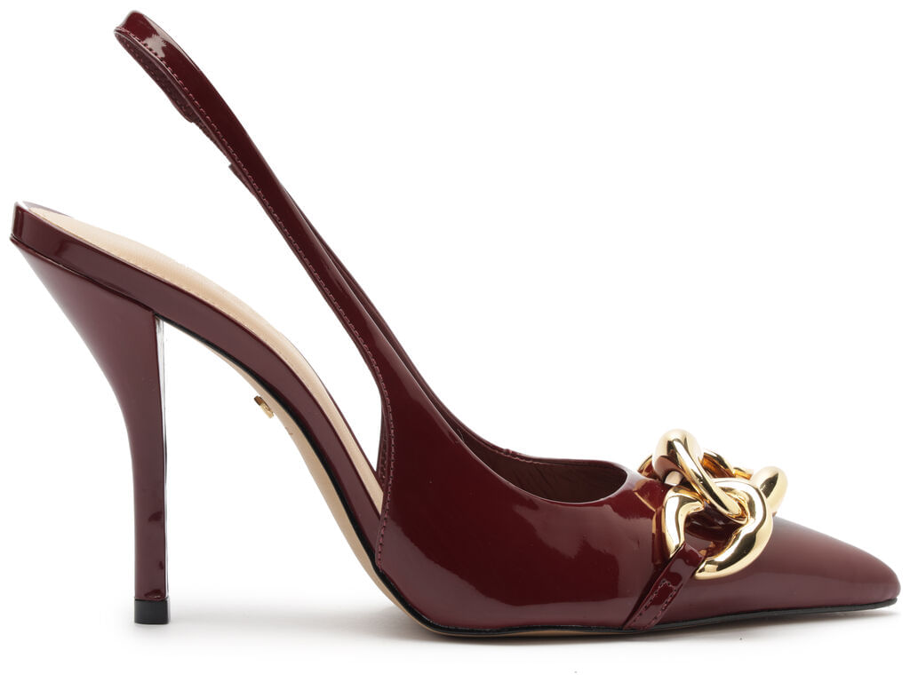 Scarpin Arezzo Vermelho Salto Alto Slingback Elos