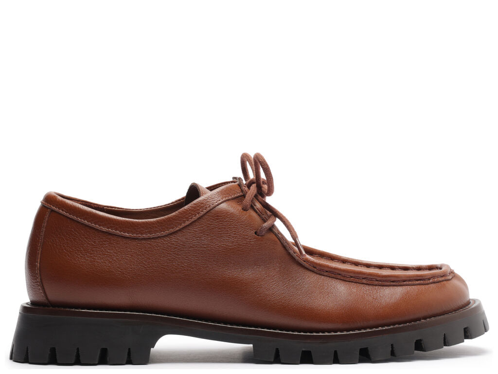Encontraproduto.com.br - Mocassim Arezzo Caramelo Couro Tratorado Amarração Siena