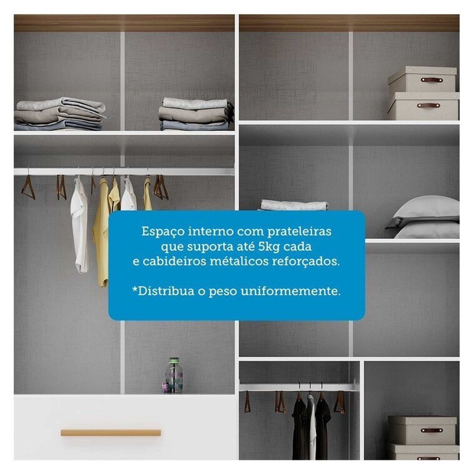 Encontraproduto.com.br - Quarto de Bebê com Berço e Guarda-roupa com Janelas 100% Mdf Retrô Kakau Espresso Móveis Branco Brilho/Amêndoa