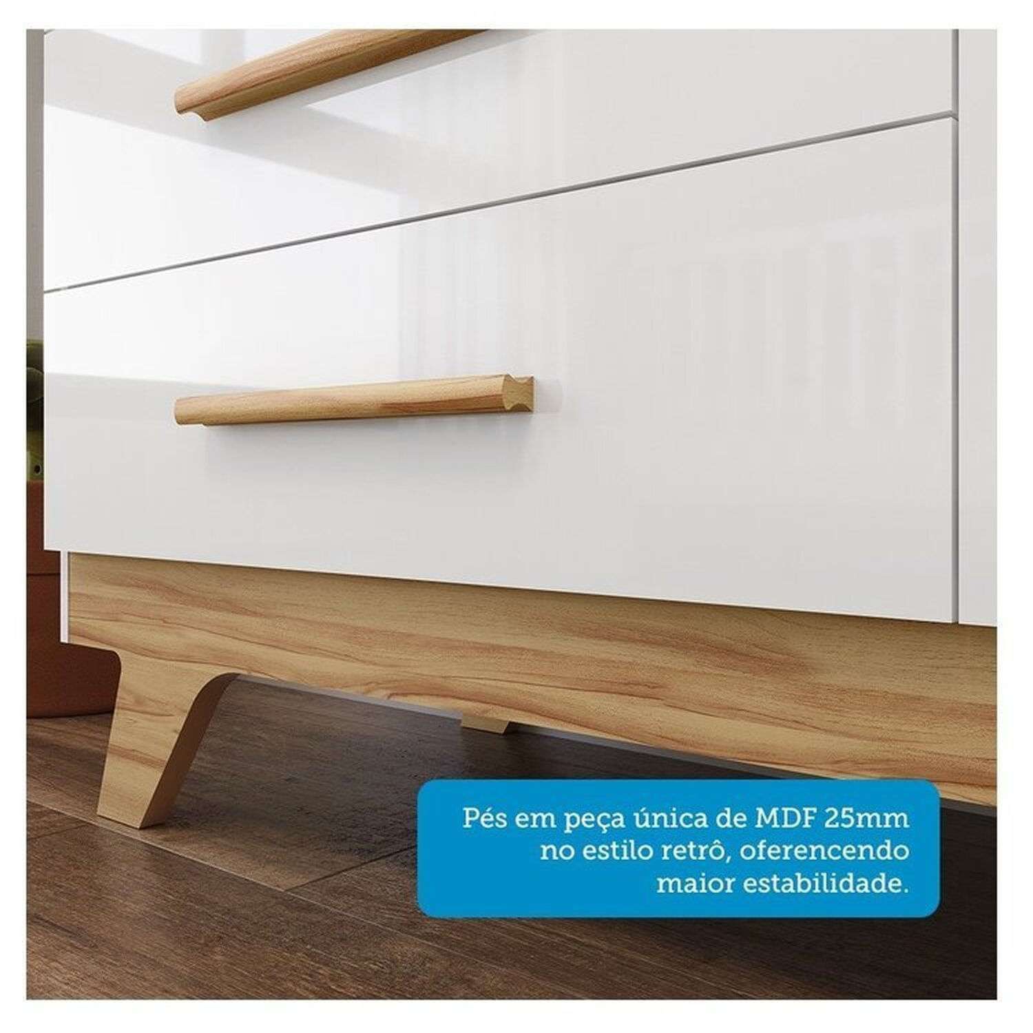 Encontraproduto.com.br - Quarto de Bebê com Berço e Guarda-roupa com Janelas 100% Mdf Retrô Kakau Espresso Móveis Branco Brilho/Amêndoa