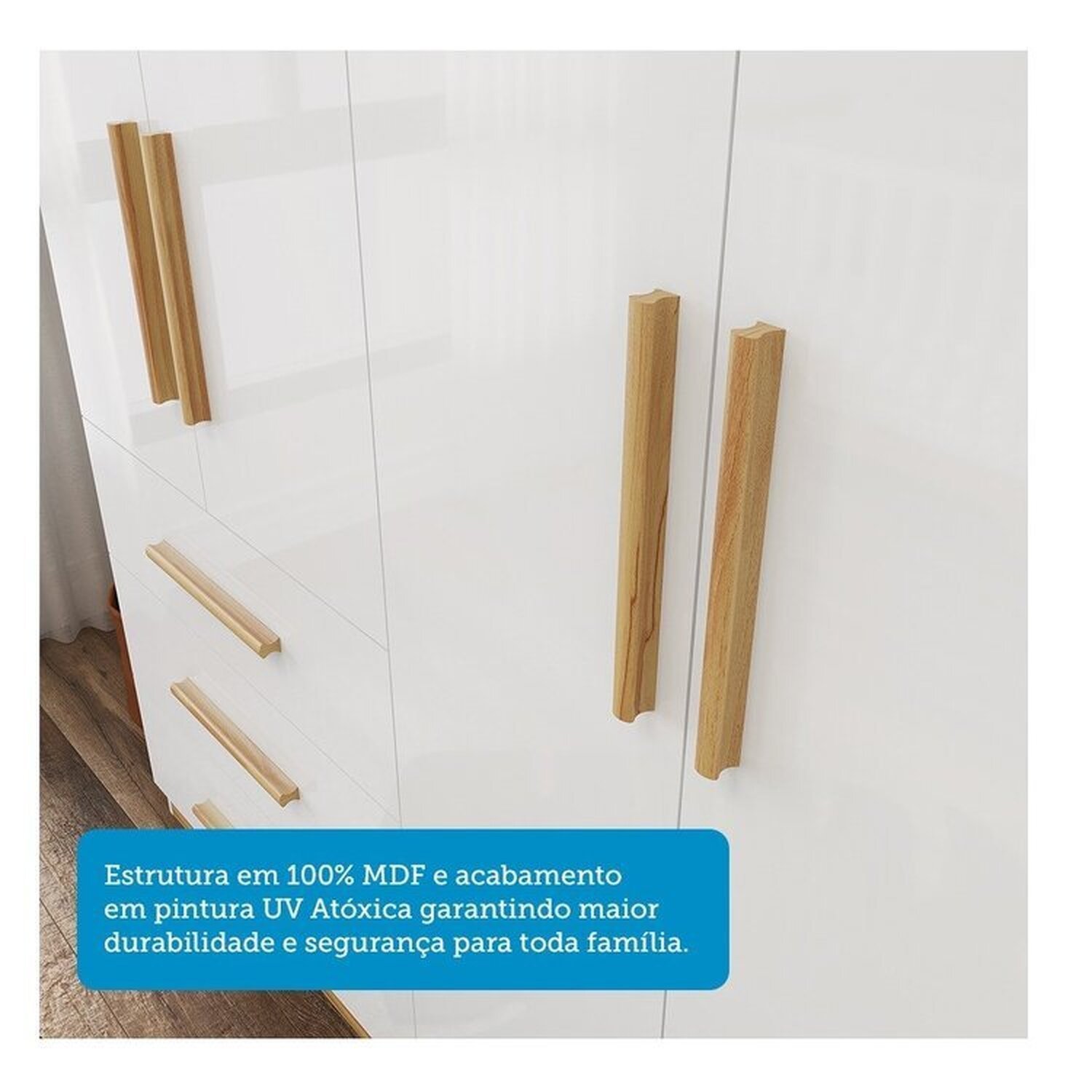 Encontraproduto.com.br - Quarto de Bebê Berço com Capitonê e Guarda-roupa 100% Mdf Retrô Kakau Espresso Móveis Branco Brilho/Amêndoa/Branco