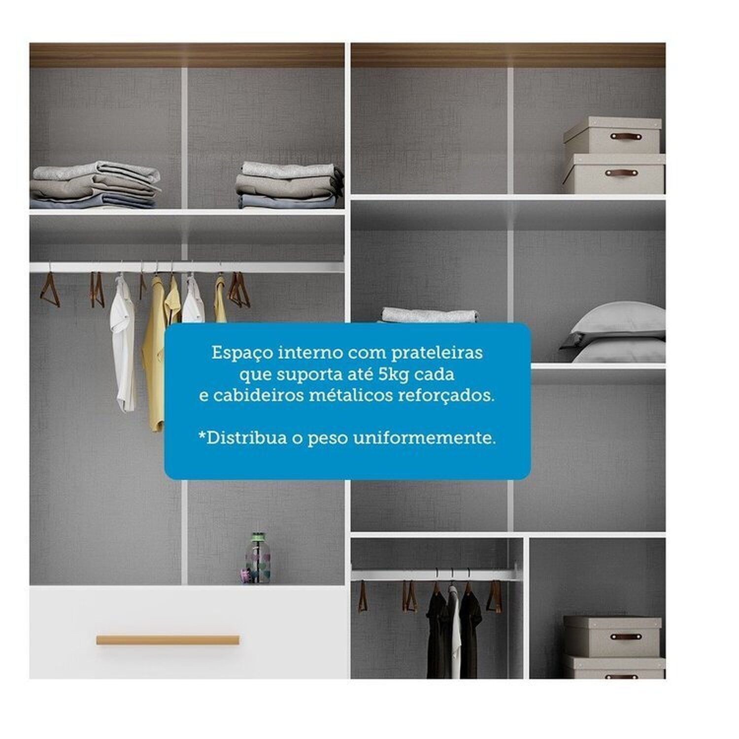 Encontraproduto.com.br - Quarto de Bebê Berço com Capitonê e Guarda-roupa 100% Mdf Retrô Kakau Espresso Móveis Branco Brilho/Amêndoa/Branco