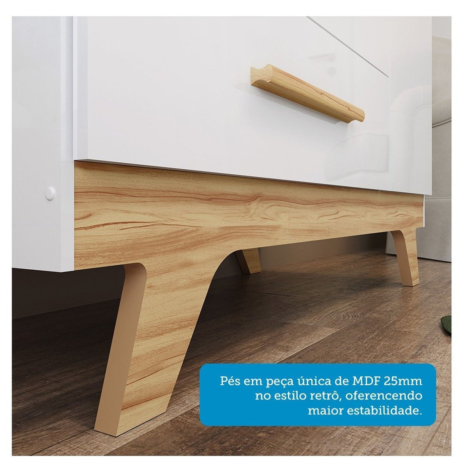 Encontraproduto.com.br - Quarto de Bebê Berço com Capitonê e Cômoda com Janelas 100% Mdf Retrô Kakau Espresso Móveis Branco Brilho/Amêndoa/Branco