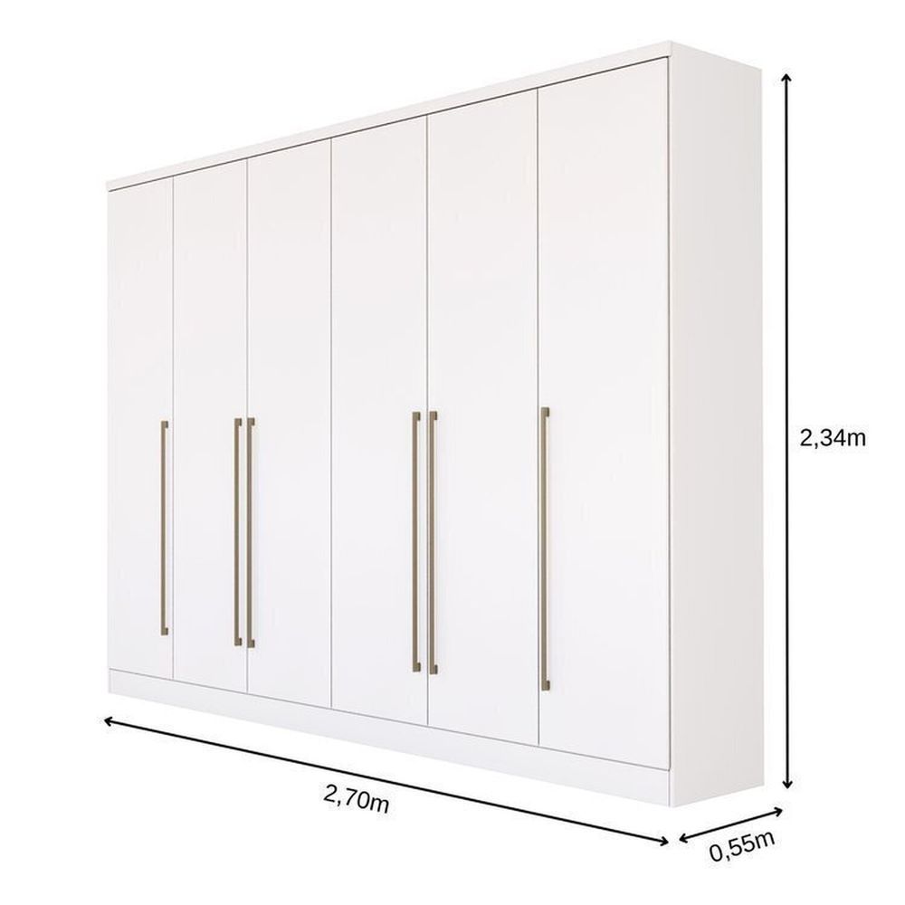 Encontraproduto.com.br - Guarda-roupa 6 Portas Portugal E Cômoda 4 Gavetas Lua Espresso Móveis Neve