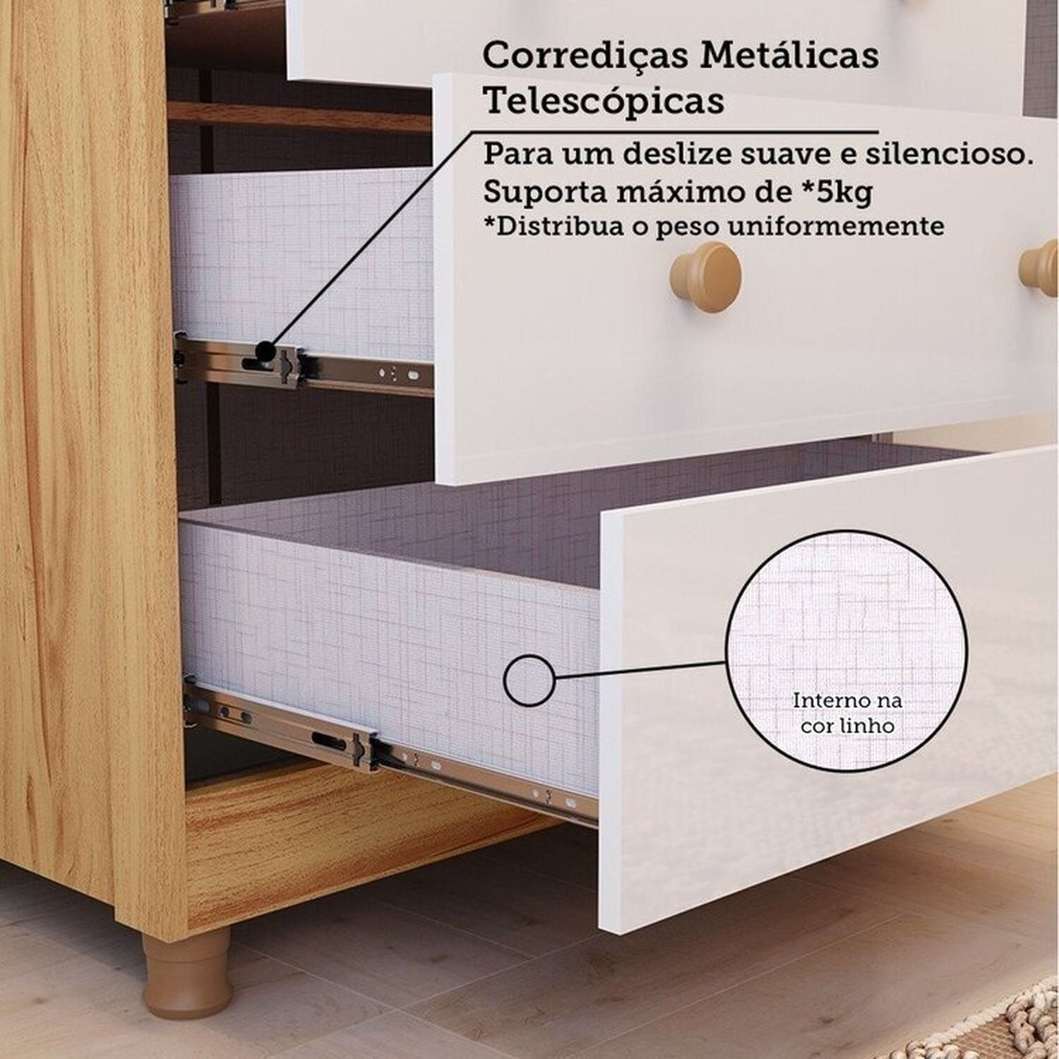 Encontraproduto.com.br - Quarto de Bebê Guarda-roupa Cômoda Janelado 2 Berços Maya Clássico 100% Mdf Espresso Móveis Branco Brilho/Amêndoa/Branco