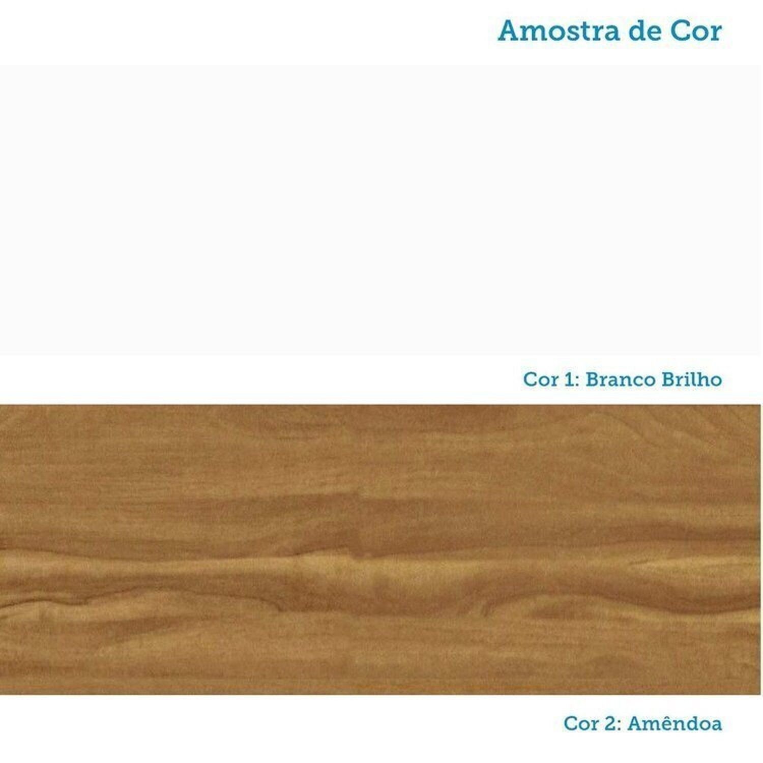 Encontraproduto.com.br - Quarto de Bebê com Guarda-roupas 3 Portas Cômoda com Janelas e Berço 100% Mdf Lena Espresso Móveis Branco Brilho/Amêndoa